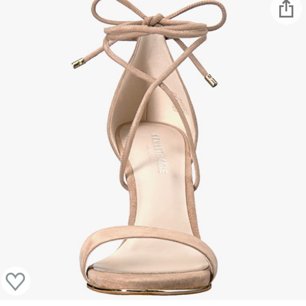 Kenneth Cole suede taupe lace up heel 6.5 with box